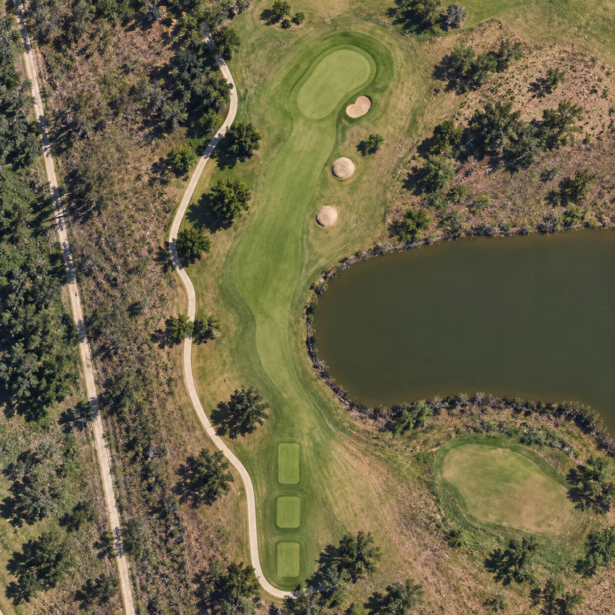 Satellite view used to design the Luna Vista Golf Course map